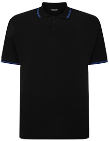 Bigdude Tipped Polo Shirt Black/Royal Blue